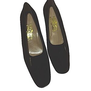 SALVATORE FERRAGAMO Luxe Brown Suede Block Heel Pumps Sz 8 $425 Chic Trendy